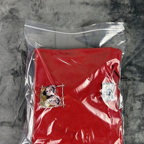 Lee Heavyweight Sweatshirt Men’s XL Red‎ Michigan Raccoon Embroidered Pullover - Picture 10 of 10